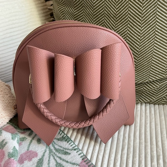 BEA BRAIDED BOW VEGAN TOP HANDLE HANDBAG - Picture 3 of 11